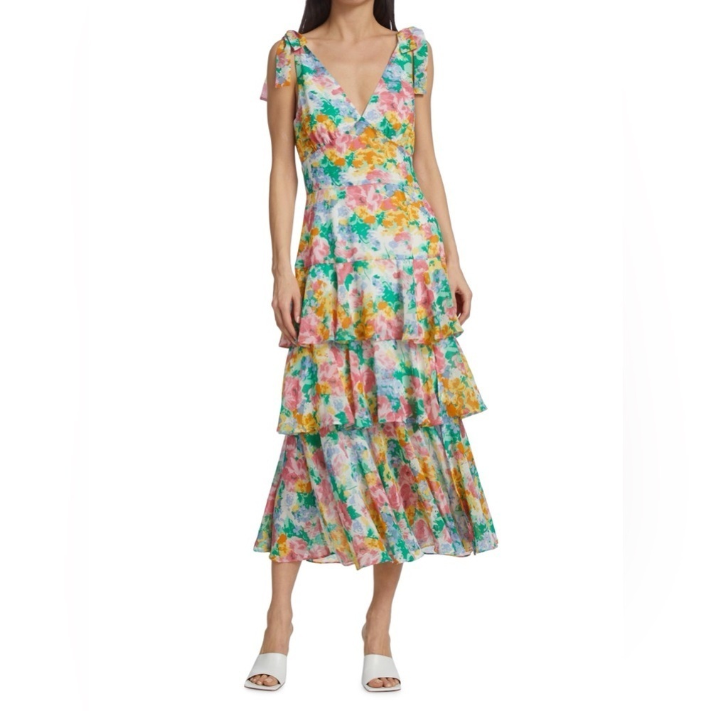 Wayf Multicolor Floral Midi Dress